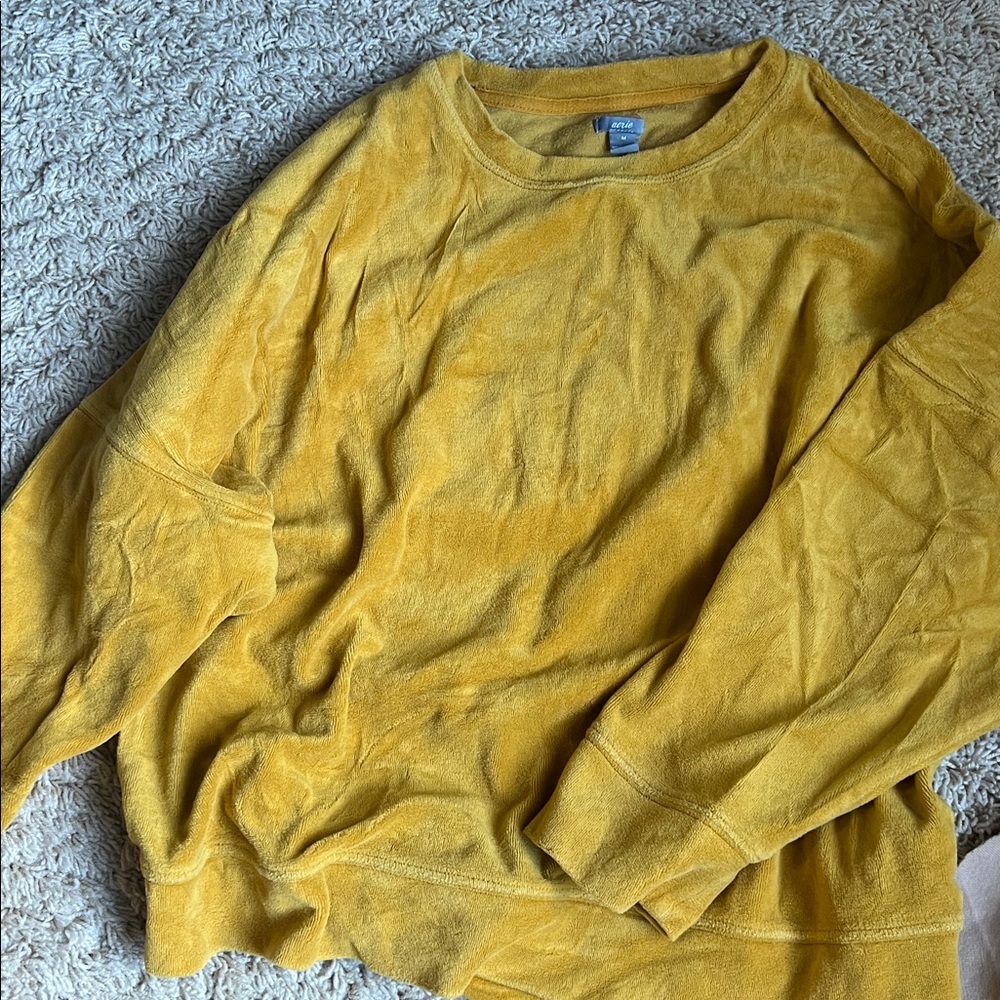 Aerie Mustard Yellow Knit Top